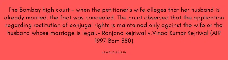 conjugal rights under section 9 of the Hindu marriage act 1955