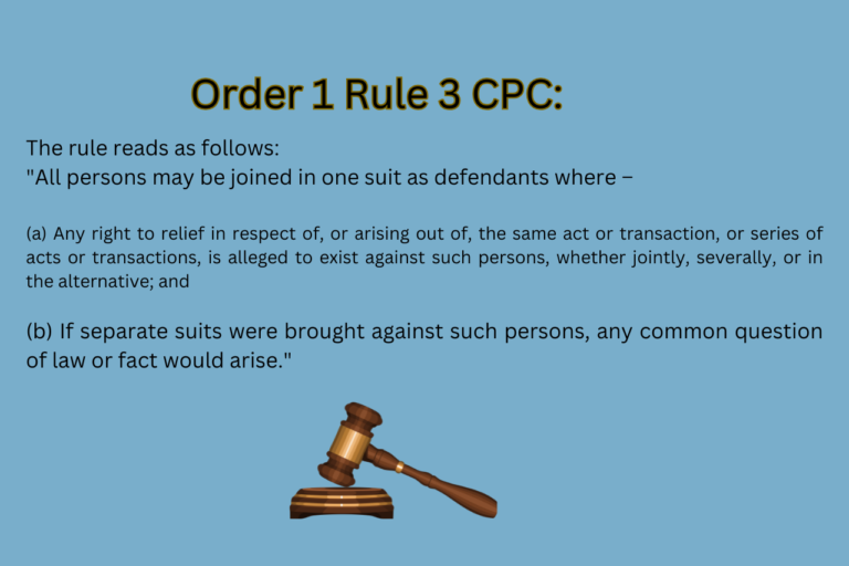 Order 1 Rule 3 CPC: joinder of Defendant in a Suit - Lawblog4u
