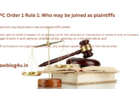 CPC Order 1 Rule 1 Who may be joined as plaintiffs